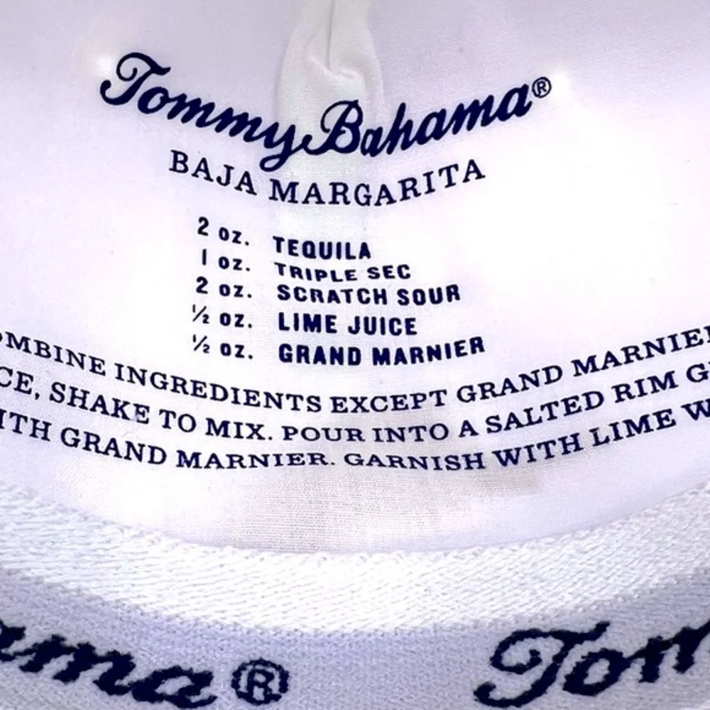 TOMMY BAHAMA CAP HAT, FRONT IS WHITE BACK IS GREY MESH & LOGO ADJ. STRAP, UNISEX